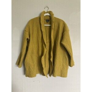 JNY Jones New York Wool Viscose Sweater Cardigan Shawl Collar Gold Yellow 2X